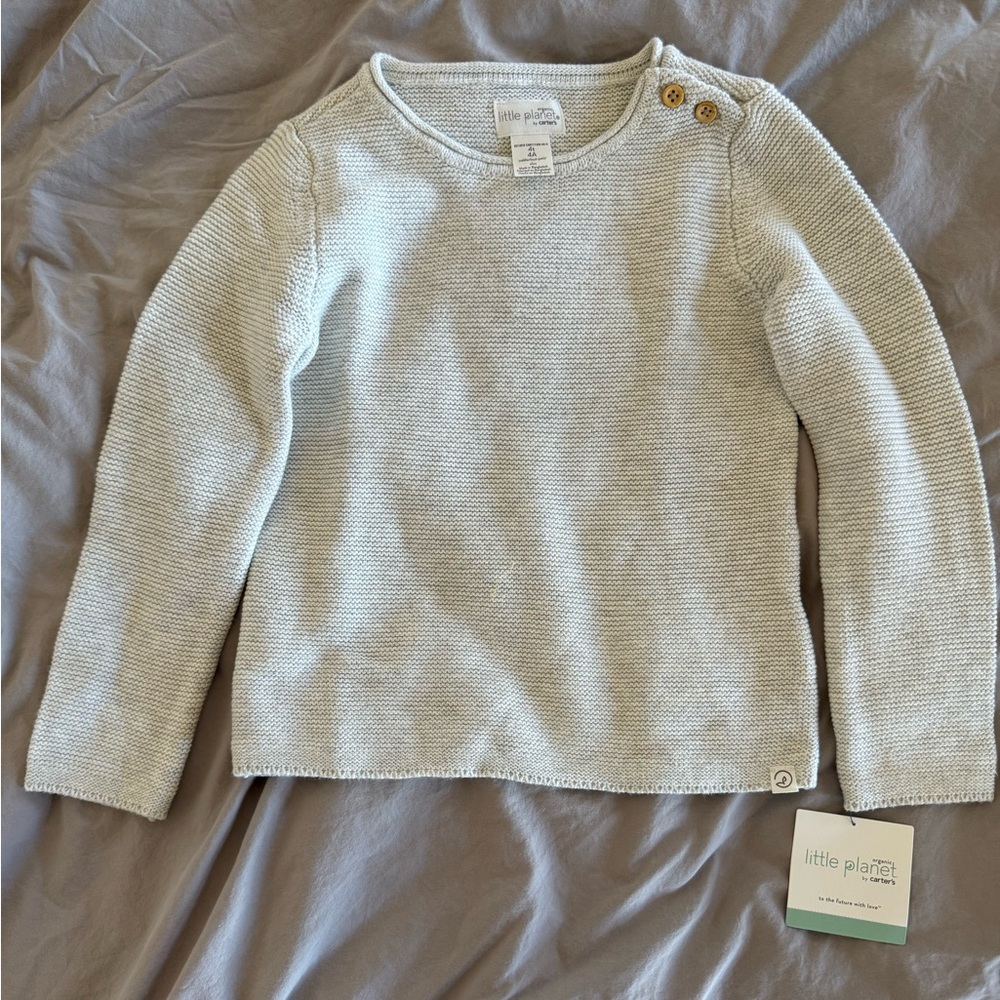Little Planet by Carter’s Toddler Organic Cotton Knit Sweater 4T NWT